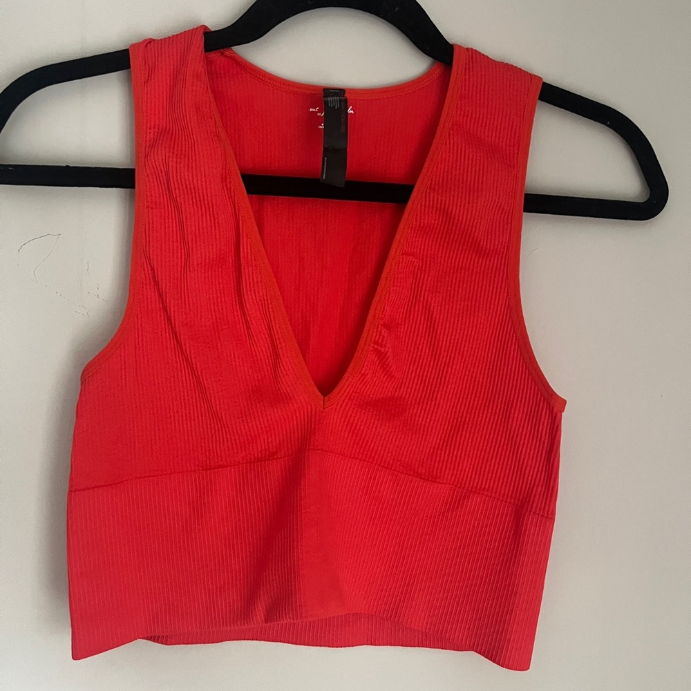 Urban Outfitters Red Ribbed Bralette